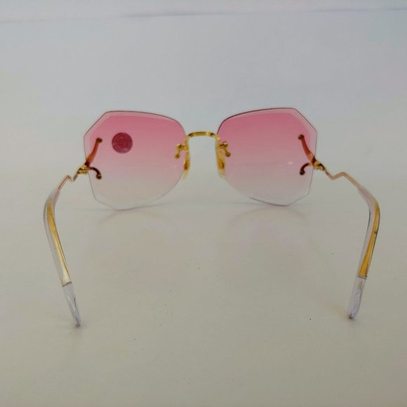 NWT Vintage 90's Lady Small Dia-Cut Bi-Focal Reading Sunglasses +3.50 (Pink) - Picture 3 of 4